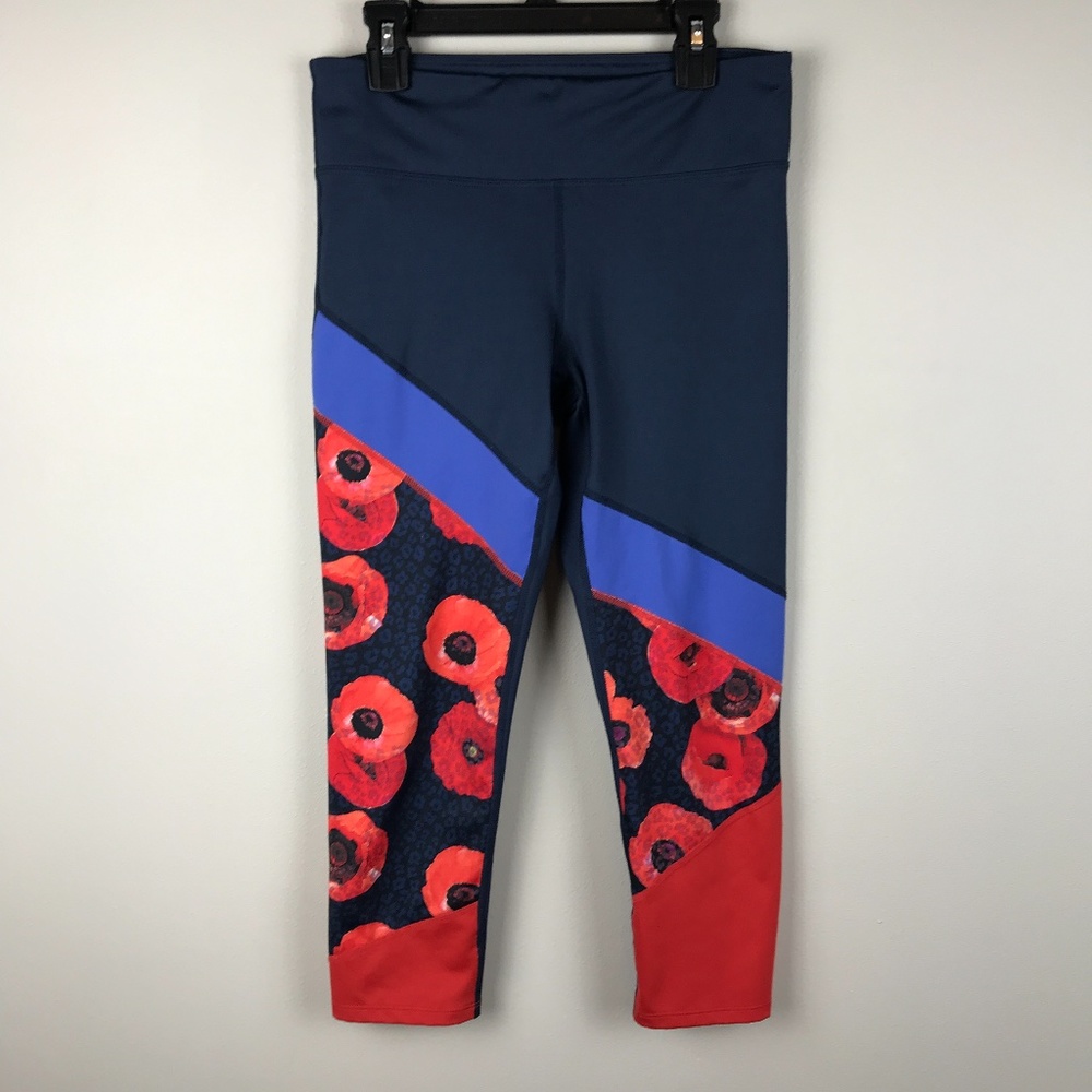 JoyLab Poppy Print Capri Cropped Leggings - Size Small - Picture 2 of 8